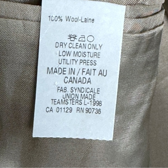 Lauren Ralph Lauren 100% Wool Tan Houndstooth Blazer Single Breasted 42L - Picture 13 of 13